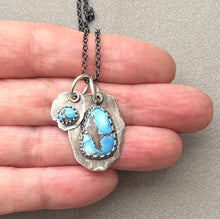 Load image into Gallery viewer, Golden Hills Turquoise Necklace, Earthy Elegance in oxidized Sterling Silver
