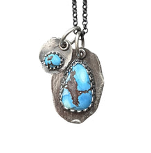 Load image into Gallery viewer, Golden Hills Turquoise Necklace, Earthy Elegance in oxidized Sterling Silver