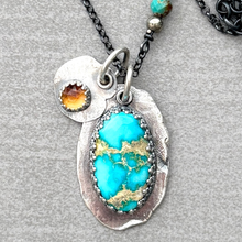 Load image into Gallery viewer, Turquoise Pendant Necklace, Sierra Bella Turquoise, Sterling Silver