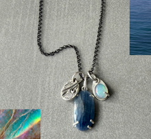 Load image into Gallery viewer, SAPPHIRE & ETHIOPIAN OPAL NECKLACE, STERLING SILVER