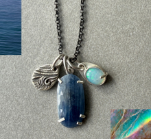 Load image into Gallery viewer, SAPPHIRE & ETHIOPIAN OPAL NECKLACE, STERLING SILVER