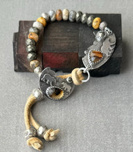 Load image into Gallery viewer, RESERVED for Marion Artisan Sterling Silver Button and Connector, Montana Agate Gemstones.

