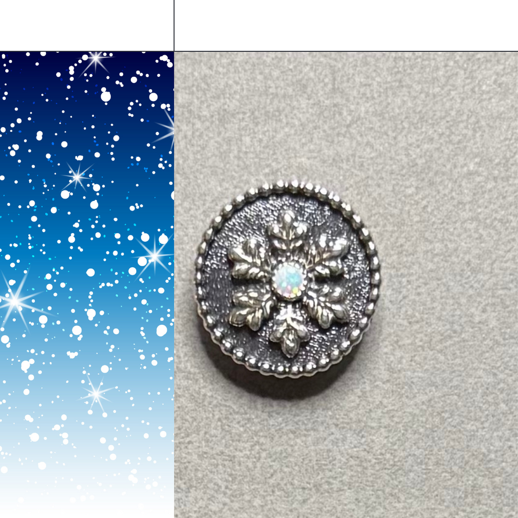 RESERVED for Rita Artisan Fine Silver Snowflake Button