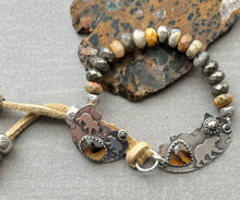 Load image into Gallery viewer, RESERVED for Marion Artisan Sterling Silver Button and Connector, Montana Agate Gemstones.
