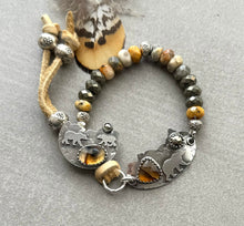 Load image into Gallery viewer, RESERVED for Marion Artisan Sterling Silver Button and Connector, Montana Agate Gemstones.
