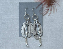 Load image into Gallery viewer, Hand Fabricated sterling silver Feather Earrings

