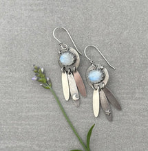 Load image into Gallery viewer, Artisan Rainbow Moonstone Earring, Handcrafted
