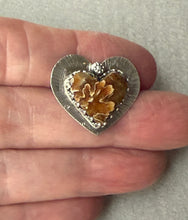 Load image into Gallery viewer, Sterling Silver Suture Ammonite Heart Button
