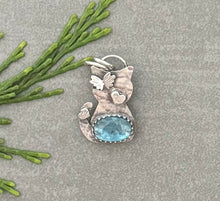 Load image into Gallery viewer, RESERVED for Janet - Cat Pendant, Kyanite Gemstone, Sterling Silver
