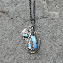 Load image into Gallery viewer, Golden Hills Turquoise Necklace, Earthy Elegance in oxidized Sterling Silver
