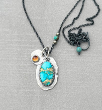 Load image into Gallery viewer, Turquoise Pendant Necklace, Sierra Bella Turquoise, Sterling Silver

