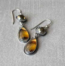 Load image into Gallery viewer, Montana Agate and Pyrite Gemstone Earrings, Sterling Silver
