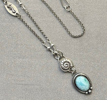 Load image into Gallery viewer, Stunning Larimar Pendant, Fine Silver Ammonite,Sterling Silver Necklace
