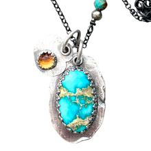 Load image into Gallery viewer, Turquoise Pendant Necklace, Sierra Bella Turquoise, Sterling Silver
