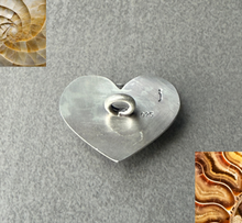 Load image into Gallery viewer, Sterling Silver Suture Ammonite Heart Button
