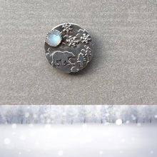 Load image into Gallery viewer, RESERVED for RITA - Tahoe Bear Snowflake Button, Rainbow Moonstone
