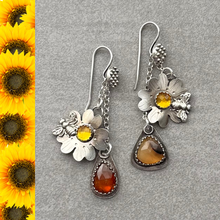 Load image into Gallery viewer, Handmade Sterling flowers, Citrine Gemstones, Bees, Kyanite, Montana Agates
