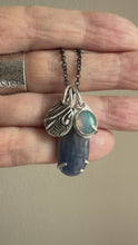Load and play video in Gallery viewer, SAPPHIRE &amp; ETHIOPIAN OPAL NECKLACE, STERLING SILVER
